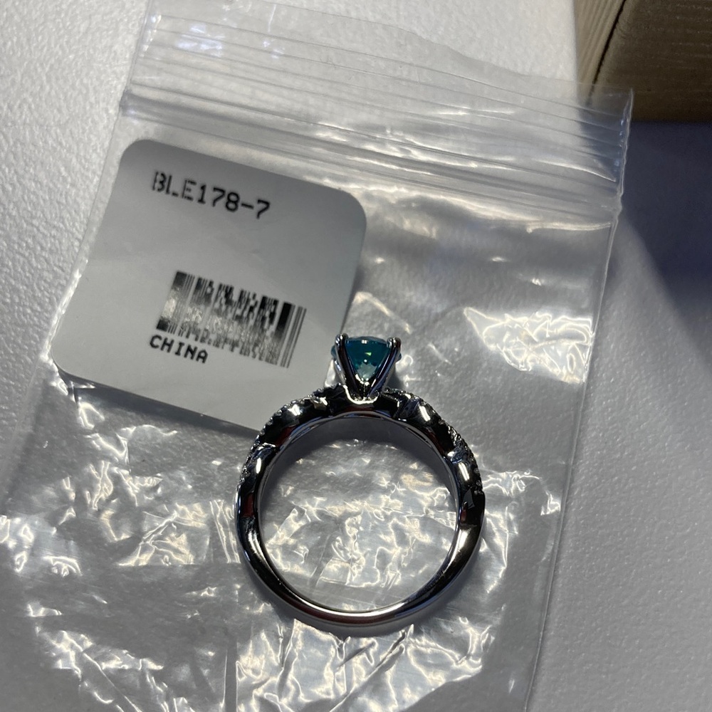NWT size 7 JTV sterling silver blue gem ring - Picture 2 of 8